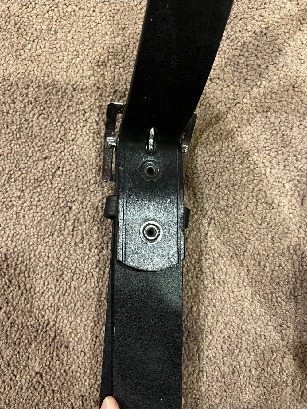Boston Leather Men's Classic Black Belt with Silver Buckle size 54